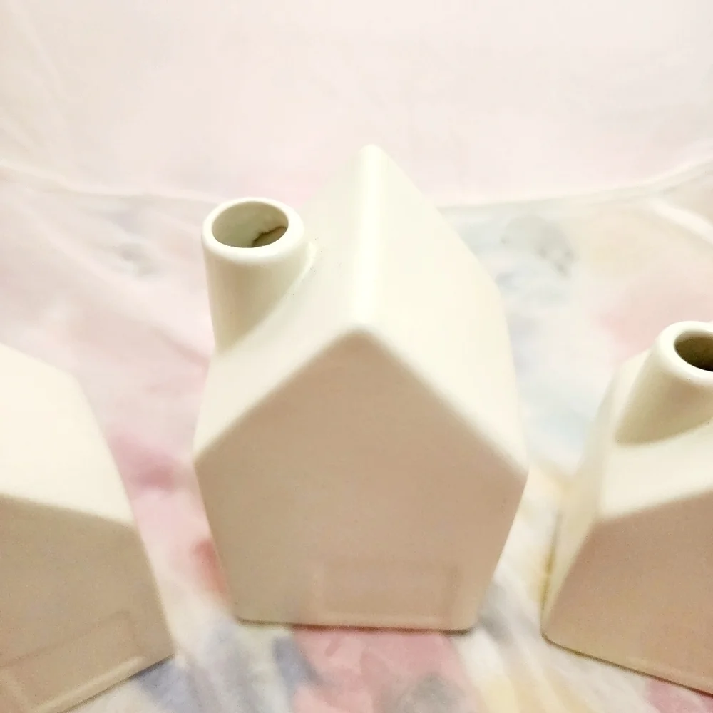NWT Hearth & Hand 3 Sizes White House w/ Magnolia Flower Bud Vases Home Decor